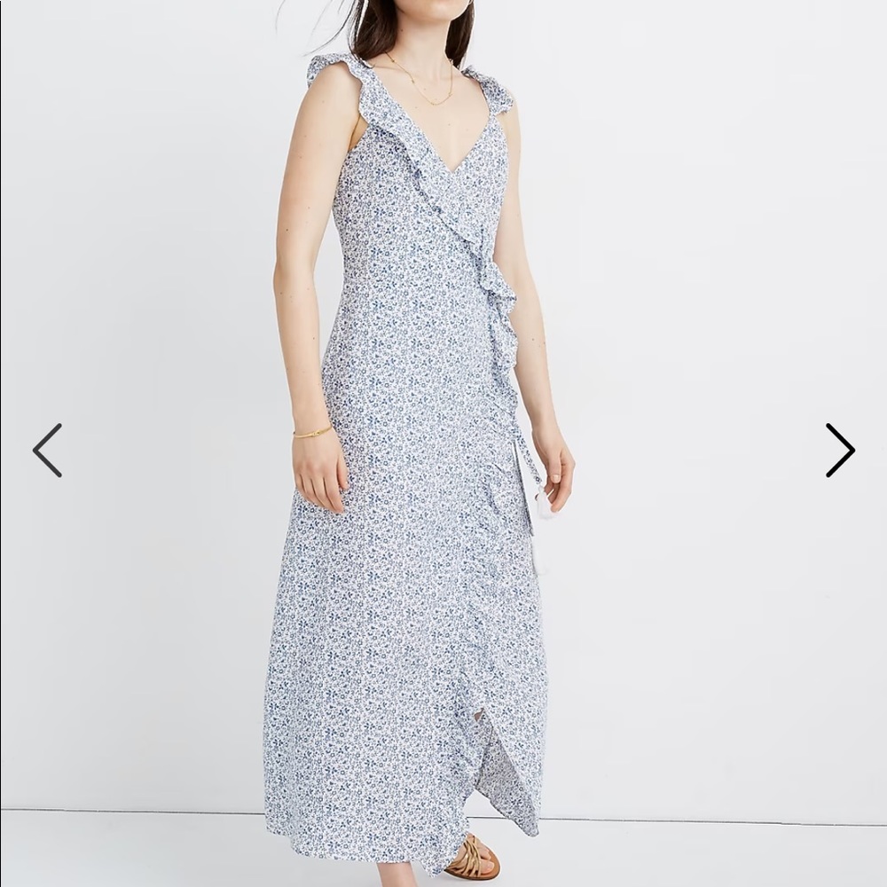 Madewell ruffled wrap maxi dress in americana floral